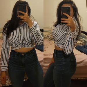 Large - Timings knotted ruched stretchy back long sleeve dress top